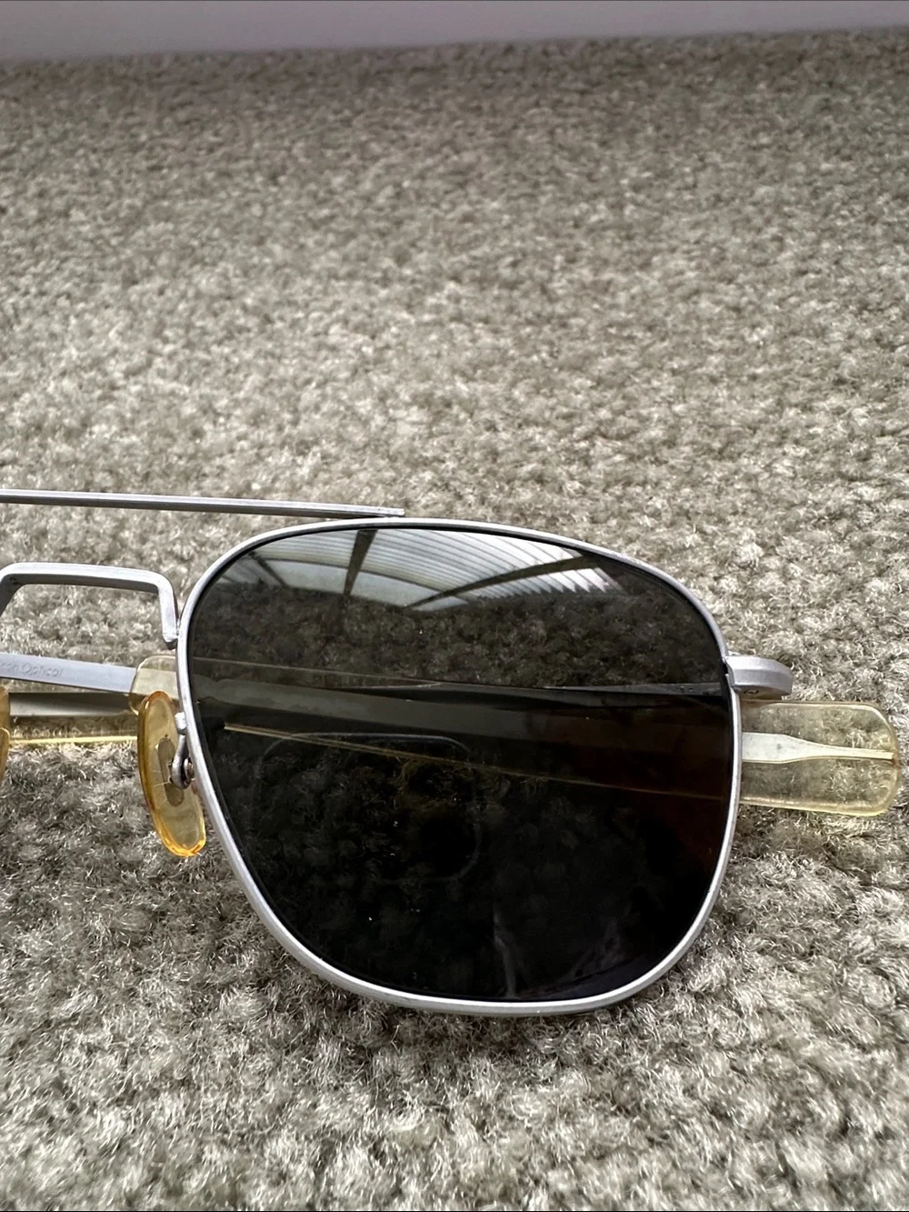 Vintage Randolph Aviator Matte Chrome Sunglasses in Excellent Condition